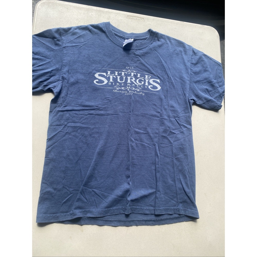 2007 Little Sturgis Bike Rally Sturgis Kentucky  Blue T-Shirt Mens L